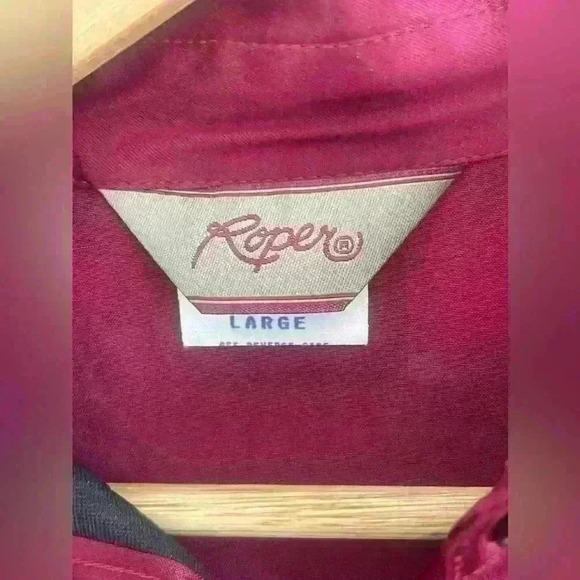 Vintage Roper Womens Western Button Down Show Shirt Maroon Size Large - Picture 4 of 8